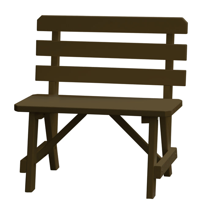 A&L Furniture Co. Amish-Made Pine Traditional Backed Benches