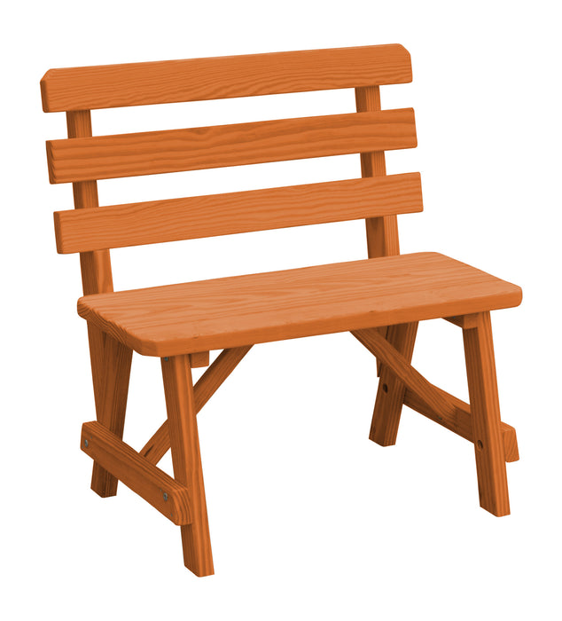 A&L Furniture Co. Amish-Made Pine Traditional Backed Benches