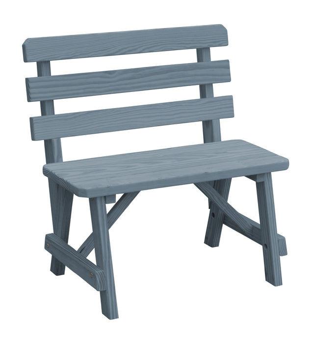 A&L Furniture Co. Amish-Made Pine Traditional Backed Benches