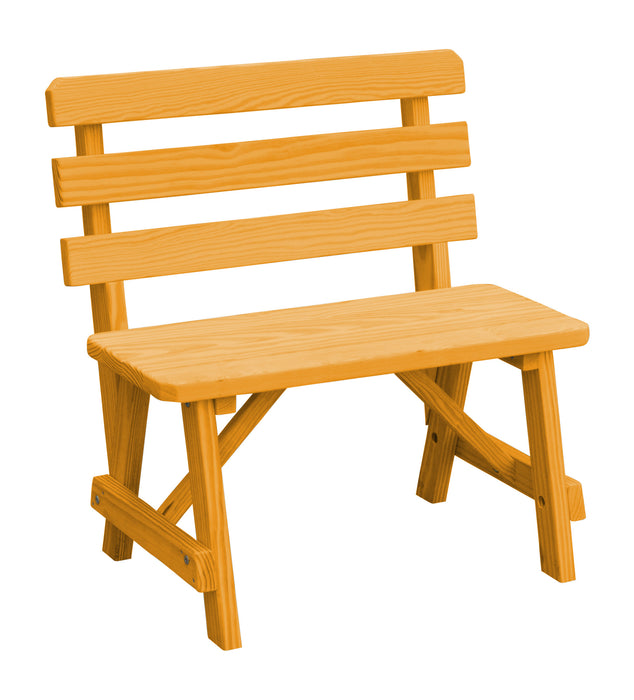 A&L Furniture Co. Amish-Made Pine Traditional Backed Benches