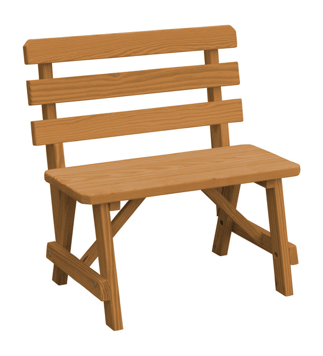 A&L Furniture Co. Amish-Made Pine Traditional Backed Benches