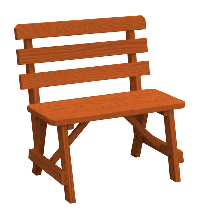 A&L Furniture Co. Amish-Made Pine Traditional Backed Benches