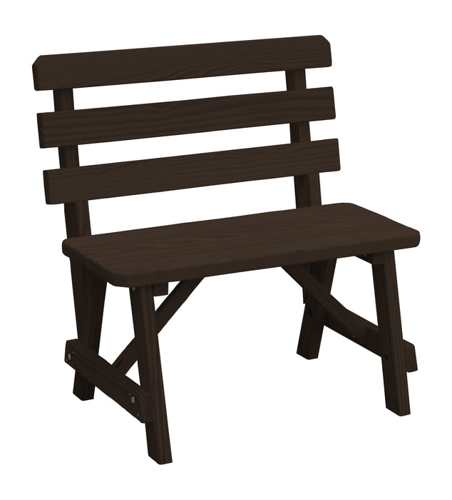 A&L Furniture Co. Amish-Made Pine Traditional Backed Benches