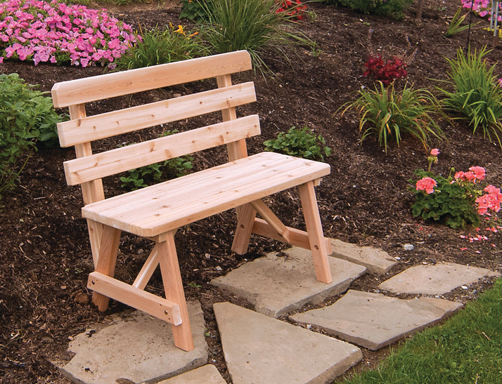 A&L Furniture Co. Amish-Made Cedar Traditional Backed Benches