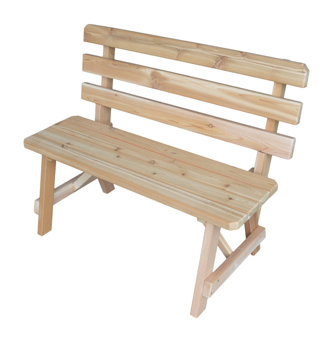 A&L Furniture Co. Amish-Made Cedar Traditional Backed Benches