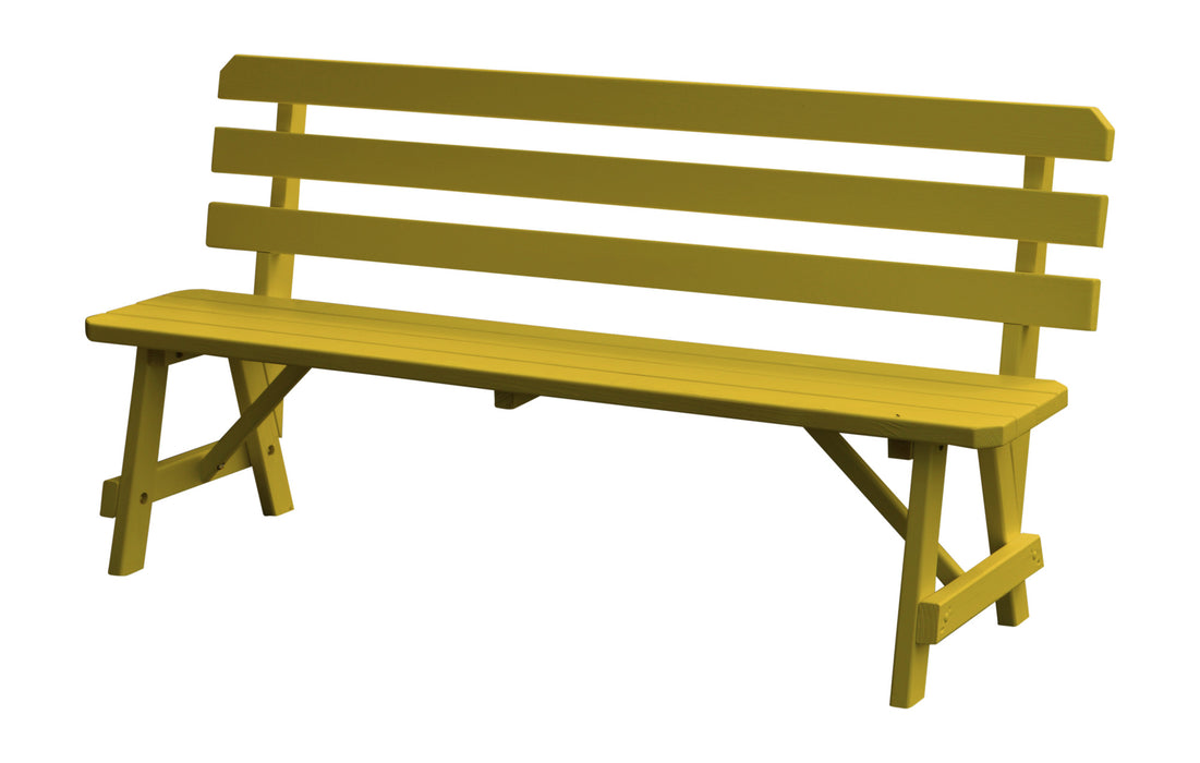 A&L Furniture Co. Amish-Made Pine Traditional Backed Benches