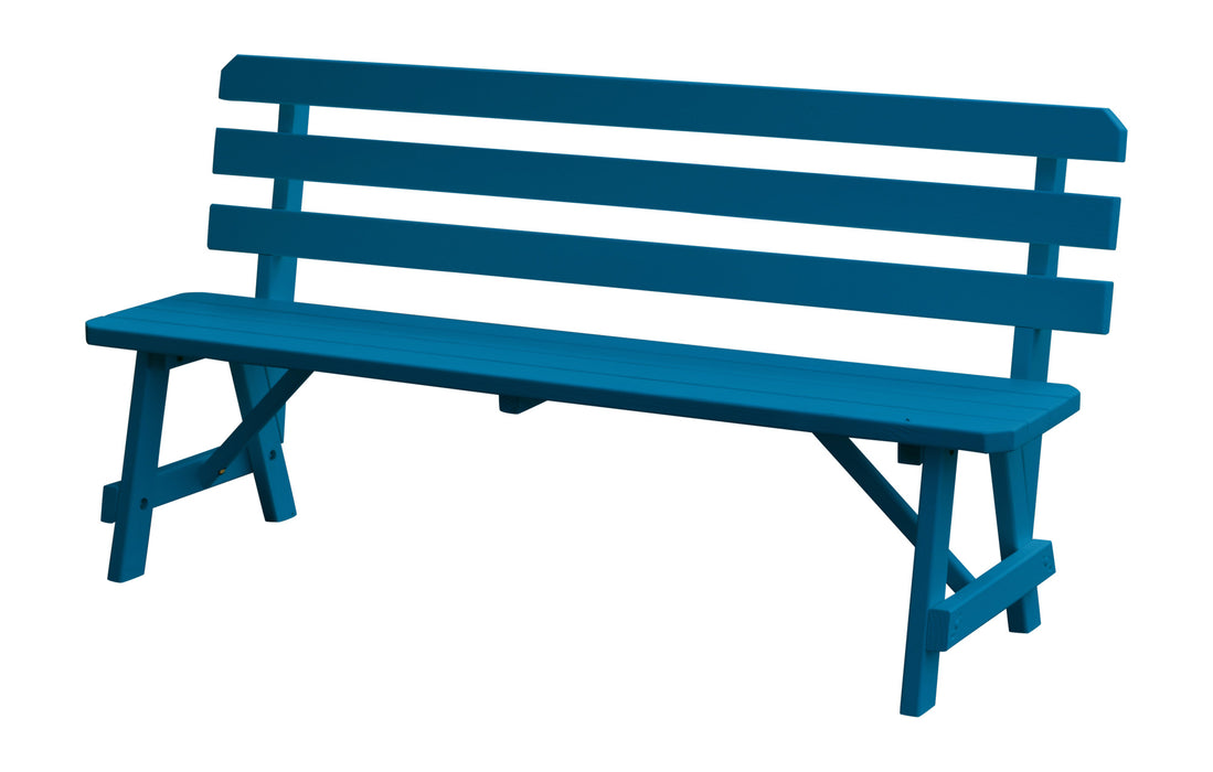 A&L Furniture Co. Amish-Made Pine Traditional Backed Benches