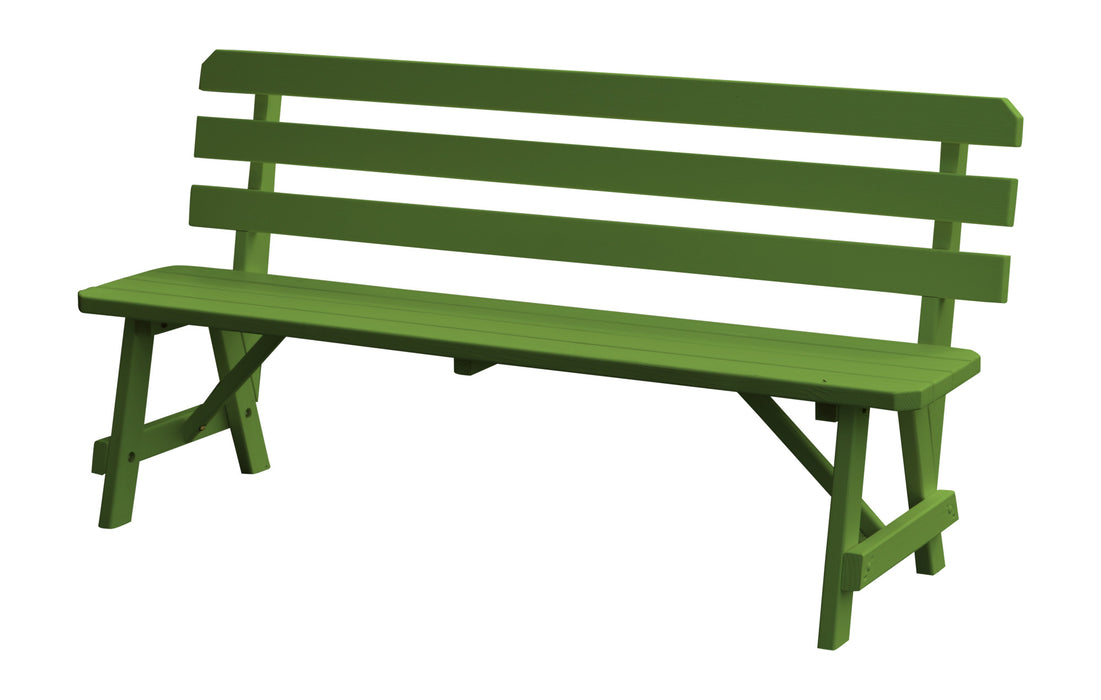 A&L Furniture Co. Amish-Made Pine Traditional Backed Benches