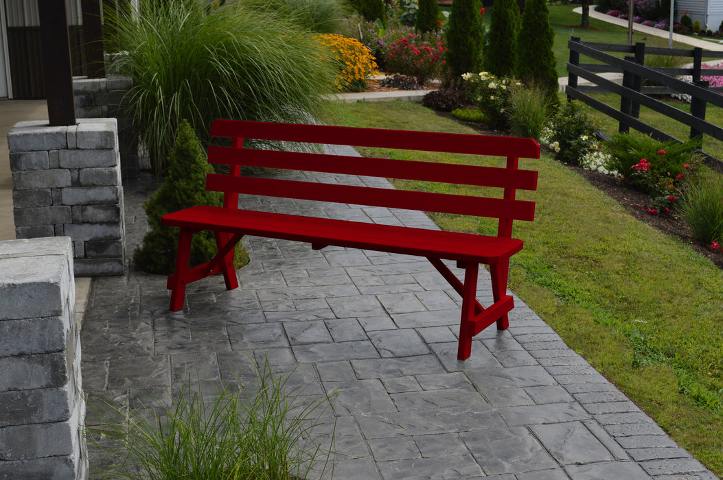 A&L Furniture Co. Amish-Made Pine Traditional Backed Benches