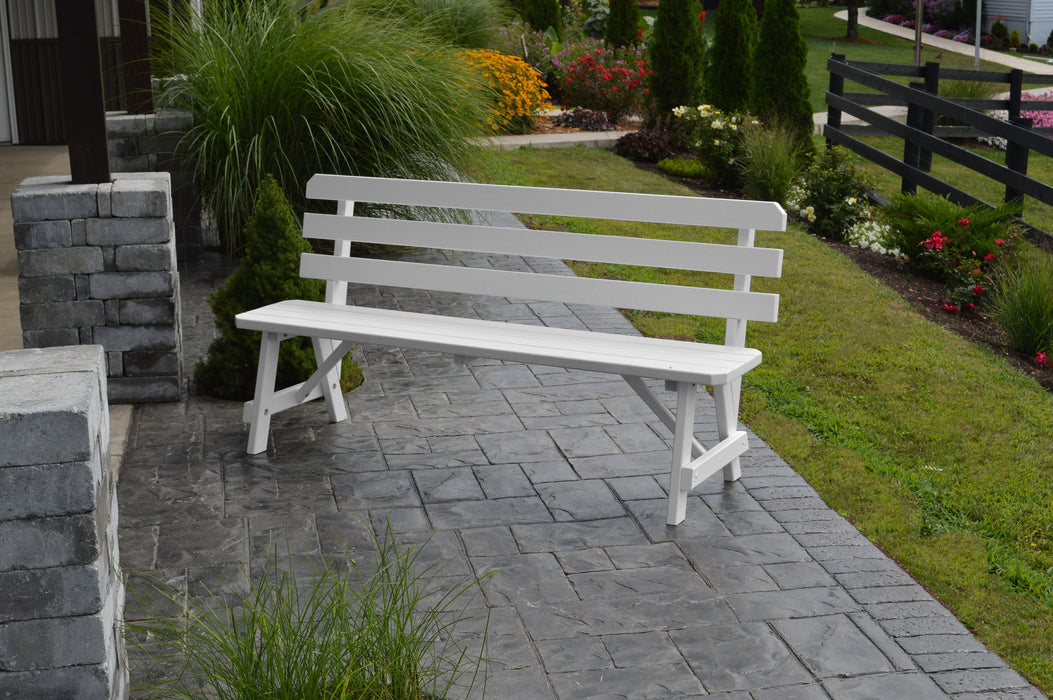 A&L Furniture Co. Amish-Made Pine Traditional Backed Benches