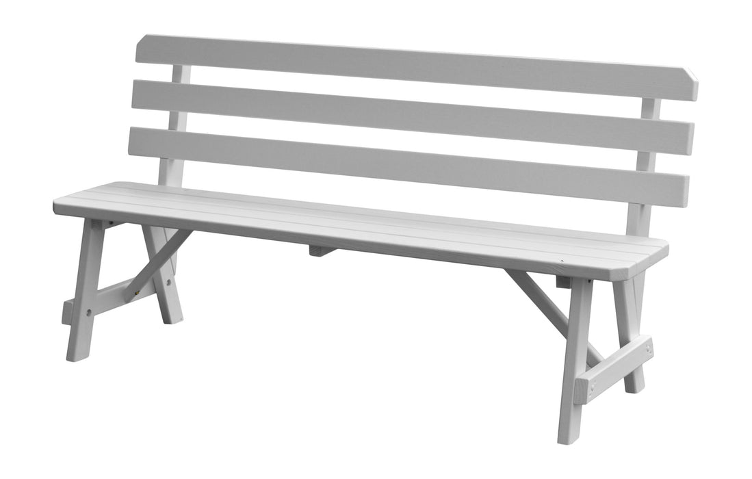 A&L Furniture Co. Amish-Made Pine Traditional Backed Benches