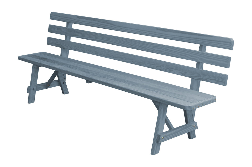 A&L Furniture Co. Amish-Made Pine Traditional Backed Benches