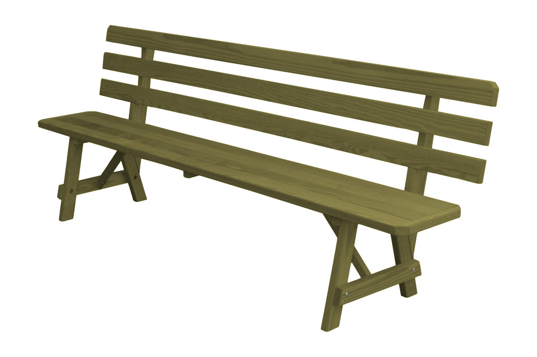 A&L Furniture Co. Amish-Made Pine Traditional Backed Benches