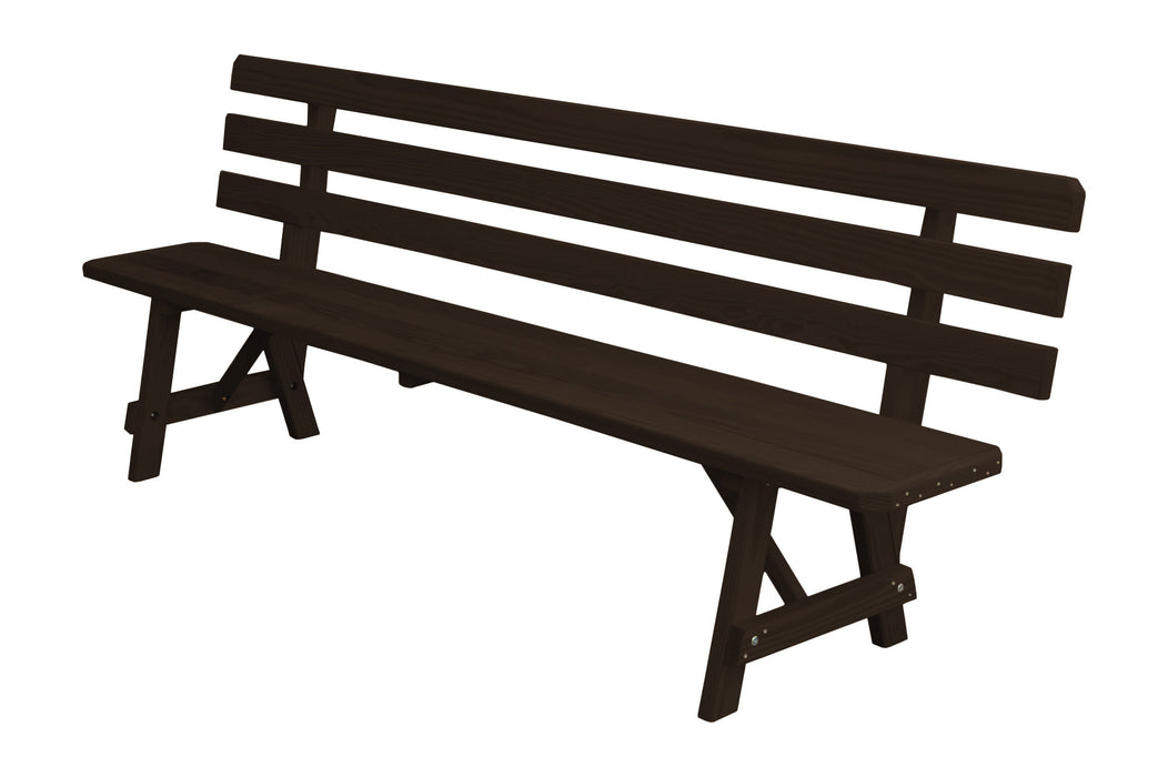 A&L Furniture Co. Amish-Made Pine Traditional Backed Benches