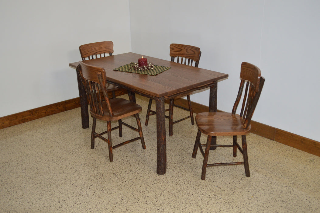 A&L Furniture Co. Amish-Made Hickory 5-Piece Farm Table Sets