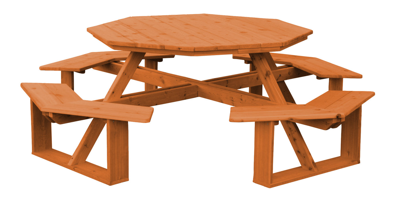 A&L Furniture Co. 54" Amish-Made Octagonal Cedar Walk-In Picnic Tables