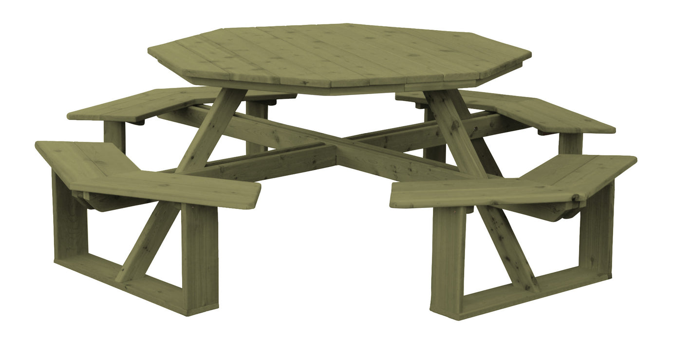 A&L Furniture Co. 54" Amish-Made Octagonal Cedar Walk-In Picnic Tables