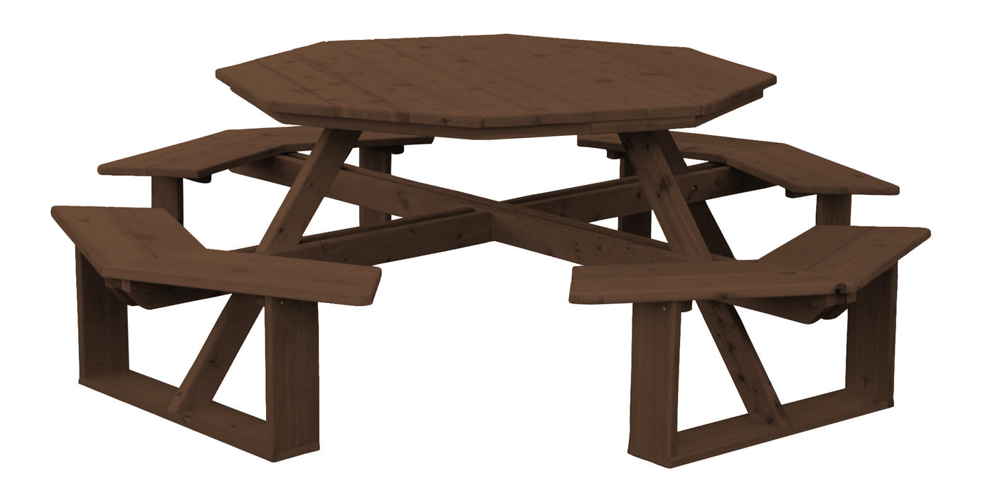 A&L Furniture Co. 54" Amish-Made Octagonal Cedar Walk-In Picnic Tables