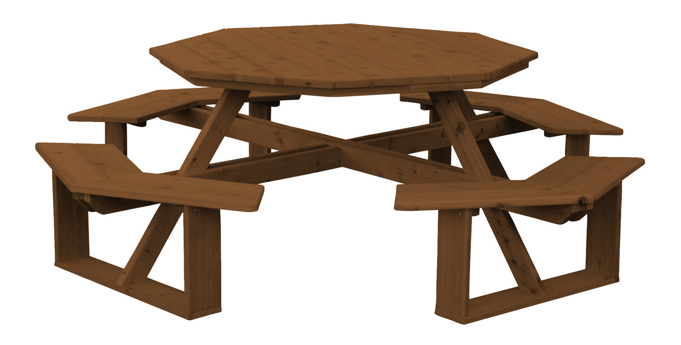 A&L Furniture Co. 54" Amish-Made Octagonal Cedar Walk-In Picnic Tables
