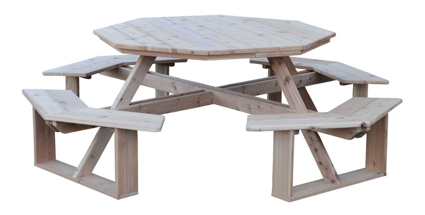A&L Furniture Co. 54" Amish-Made Octagonal Cedar Walk-In Picnic Tables