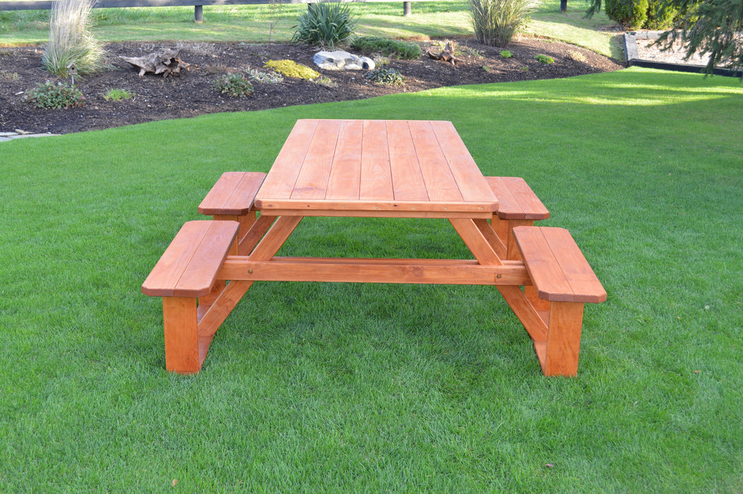 A&L Furniture Co. 8' Amish-Made Rectangular Pressure-Treated Pine Walk-In Picnic Tables