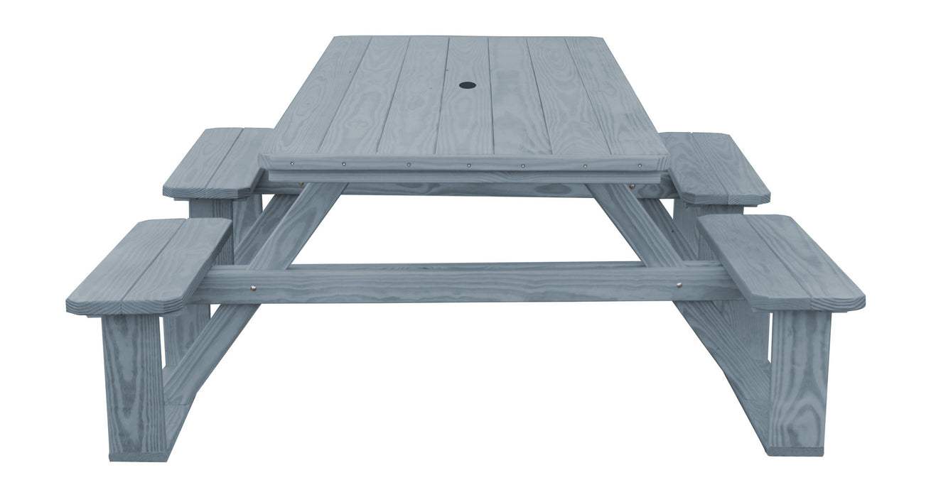 A&L Furniture Co. 8' Amish-Made Rectangular Pressure-Treated Pine Walk-In Picnic Tables