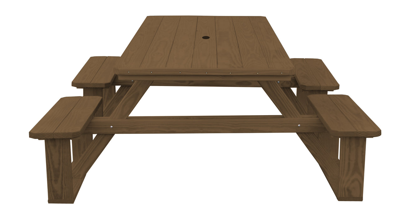 A&L Furniture Co. 8' Amish-Made Rectangular Pressure-Treated Pine Walk-In Picnic Tables