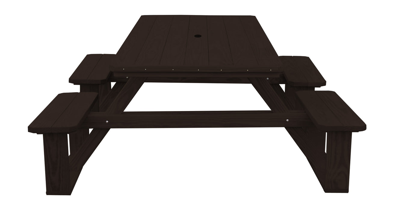 A&L Furniture Co. 8' Amish-Made Rectangular Pressure-Treated Pine Walk-In Picnic Tables