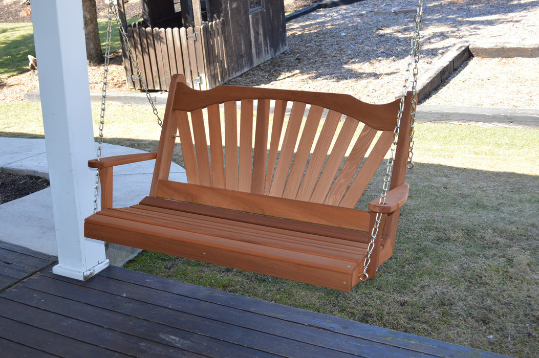 A&L Furniture Co. Amish-Made Cedar Fanback Porch Swings