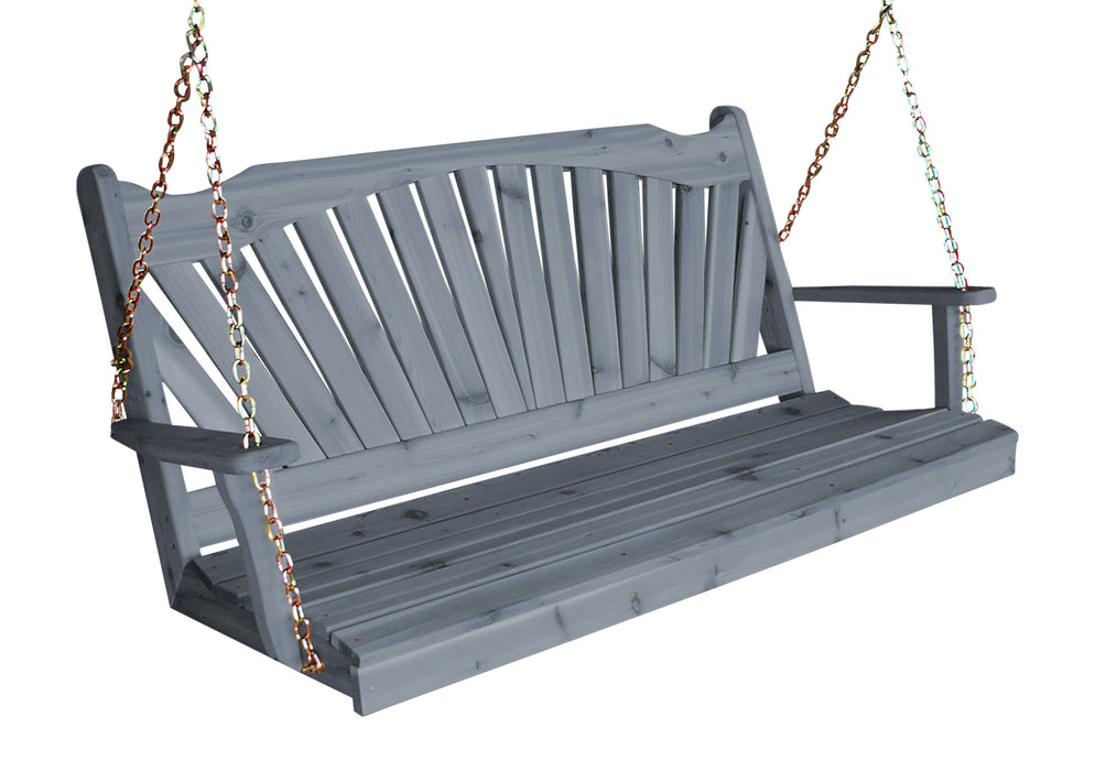 A&L Furniture Co. Amish-Made Cedar Fanback Porch Swings