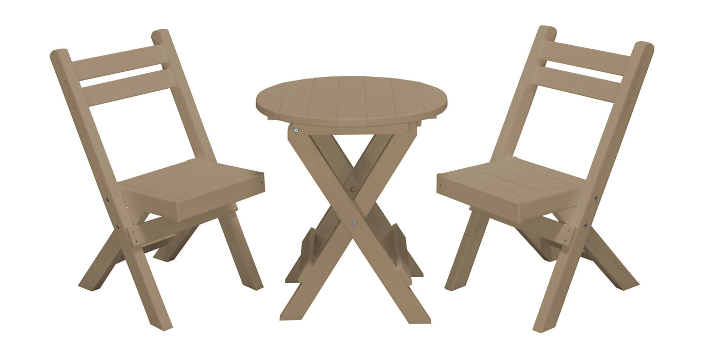 A&L Furniture Co. Amish-Made Poly Coronado Folding Bistro Sets