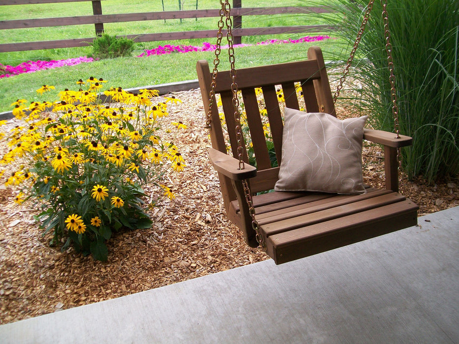 A&L Furniture Co. Amish-Made Cedar Traditional English Chair Swings