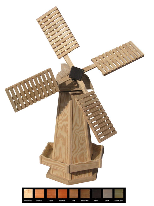 Amish-Made Stained Wooden Dutch Windmill Yard Decorations