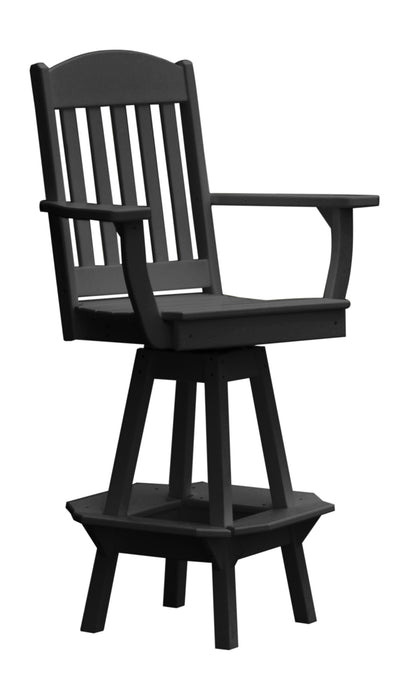 A&L Furniture Co. Amish-Made Poly Classic Swivel Dining Chair with Arms