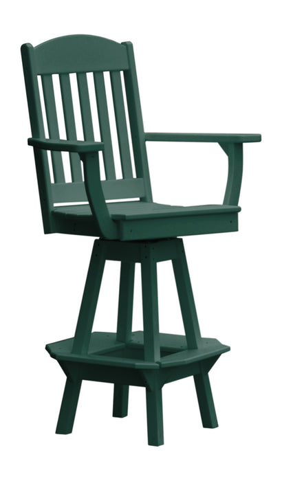 A&L Furniture Co. Amish-Made Poly Classic Swivel Dining Chair with Arms