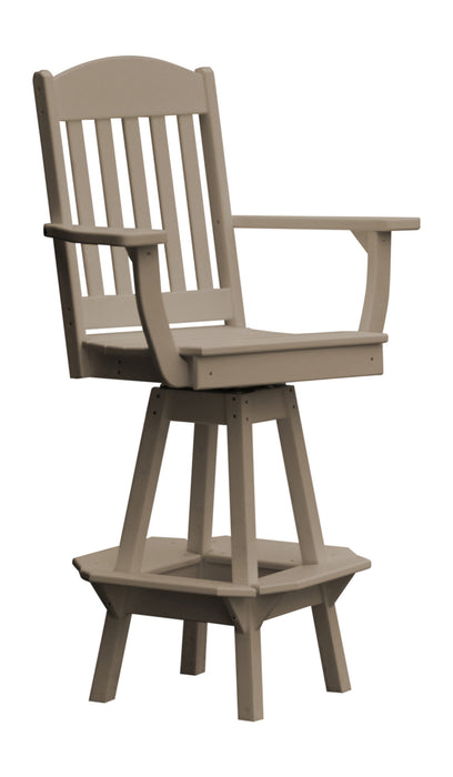 A&L Furniture Co. Amish-Made Poly Classic Swivel Dining Chair with Arms