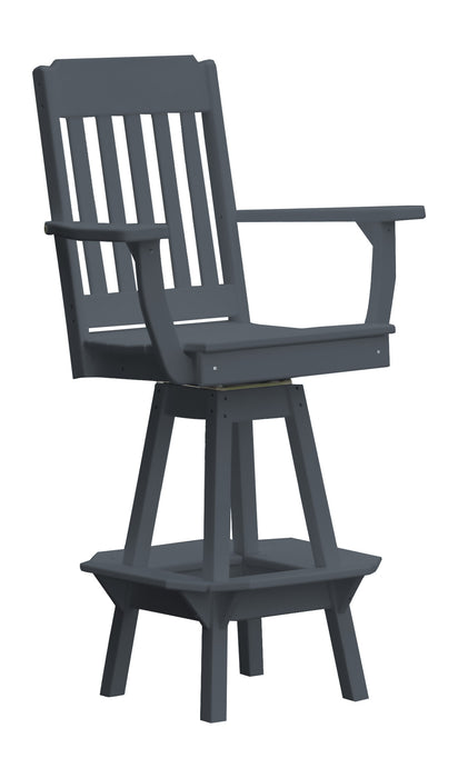 A&L Furniture Co. Amish-Made Poly Traditional Swivel Dining Chair with Arms