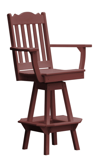 A&L Furniture Co. Amish-Made Poly Royal Swivel Dining Chair with Arms