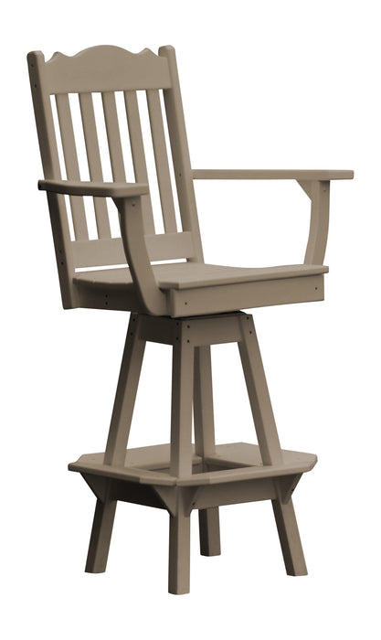 A&L Furniture Co. Amish-Made Poly Royal Swivel Dining Chair with Arms