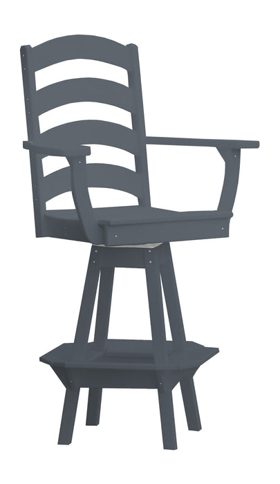 A&L Furniture Co. Amish-Made Poly Ladderback Swivel Dining Chair with Arms