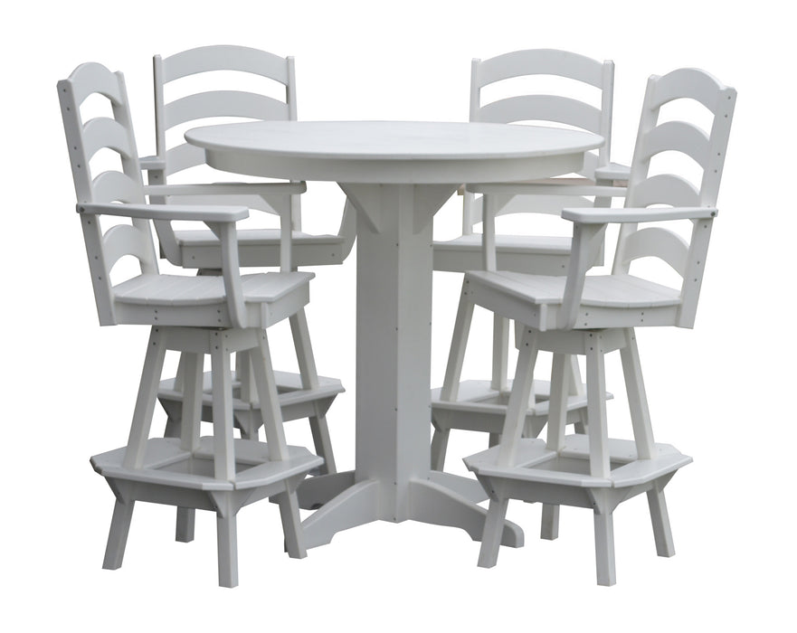 A&L Furniture Co. Amish-Made Poly 5pc Ladderback Bar Table Sets