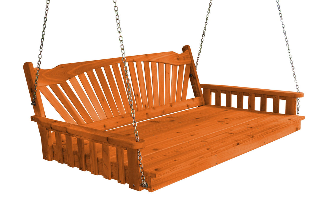 A&L Furniture Co. Amish-Made Cedar Pergola with Swing Bed