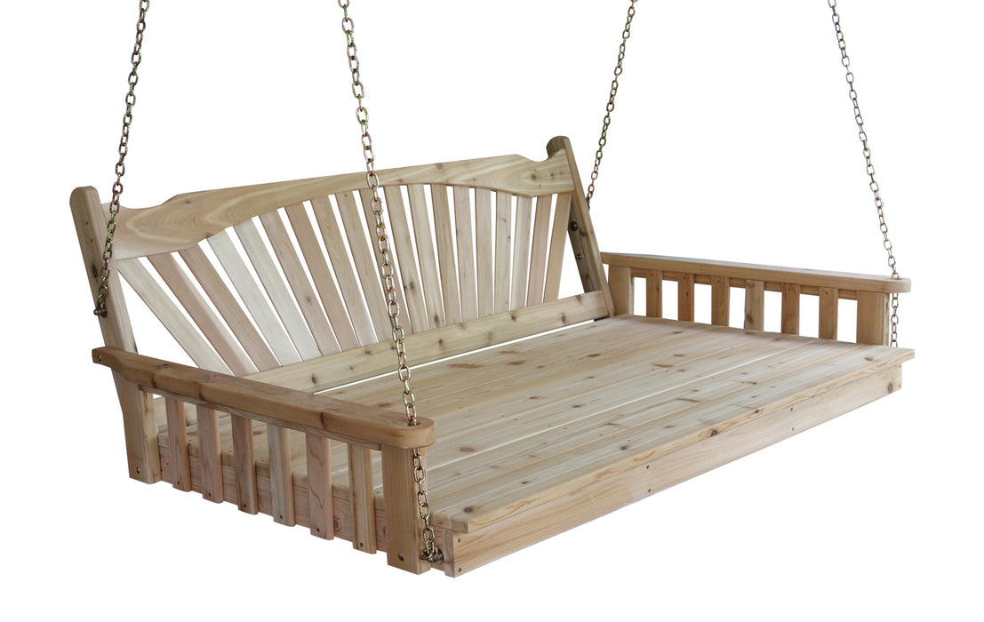 A&L Furniture Co. Amish-Made Cedar Fanback Swing Beds