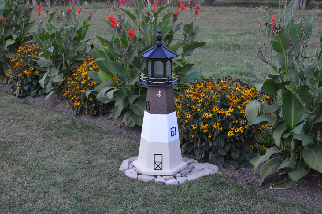 Hexagonal Amish-Made Wooden Oak Island, NC Replica Lighthouses