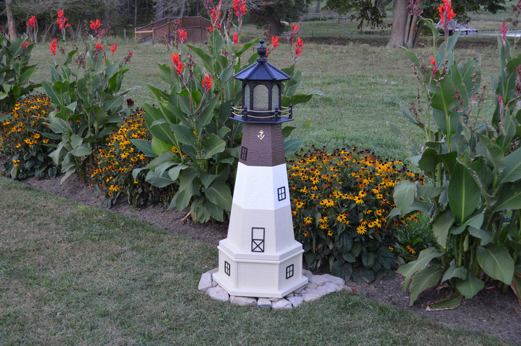 Hexagonal Amish-Made Wooden Oak Island, NC Replica Lighthouses