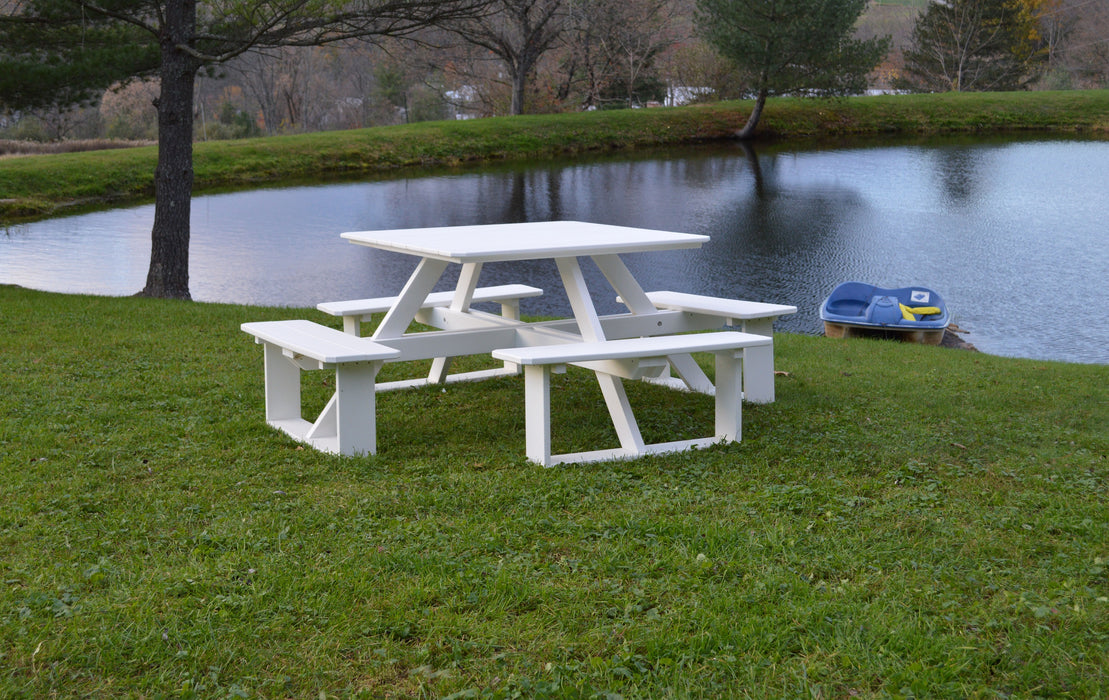 A&L Furniture Co. 44" Amish-Made Square Poly Walk-In Picnic Tables