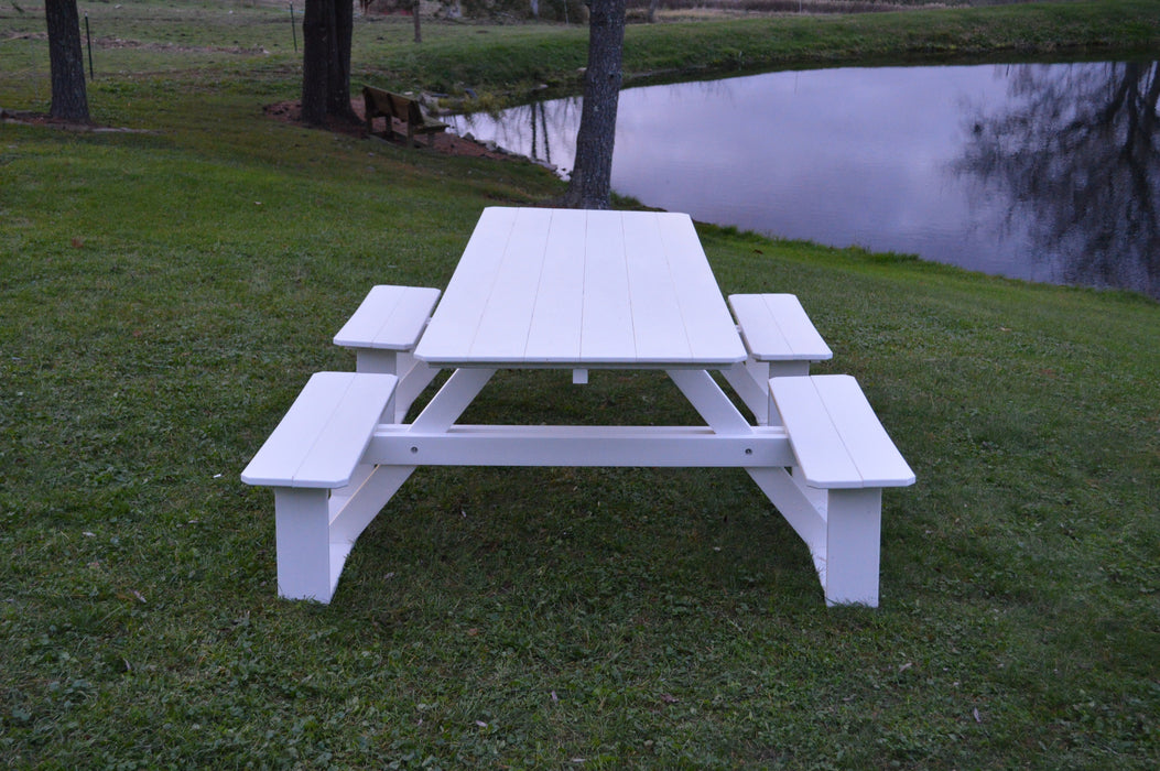 A&L Furniture Co. 8' Amish-Made Rectangular Poly Walk-In Picnic Tables