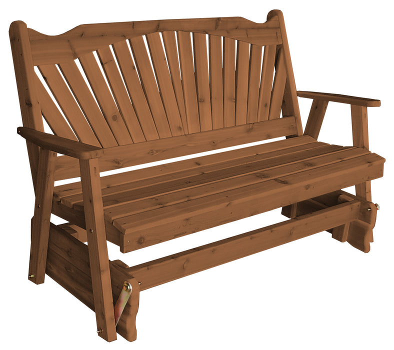 A&L Furniture Co. Amish-Made Cedar Fanback Glider Benches