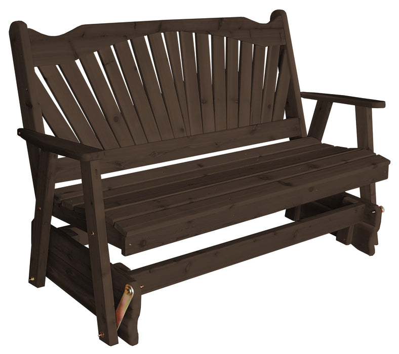 A&L Furniture Co. Amish-Made Cedar Fanback Glider Benches