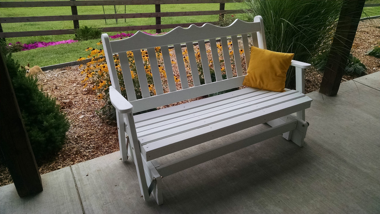 A&L Furniture Co. Amish-Made Pine Royal English Glider Benches